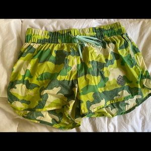 Stio Green Camo Athletic Shorts